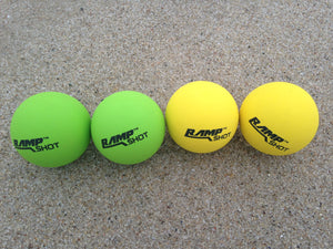 RampShot - Pelotas de repuesto auténticas, 2 verdes y 2 amarillas para el juego RampShot